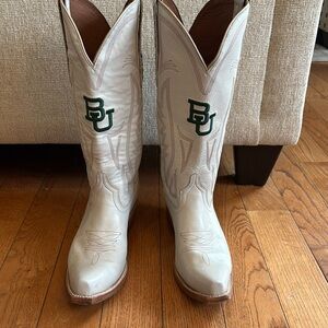 Baylor Gameday Boots. Leather Ivory. Women's Size 10.